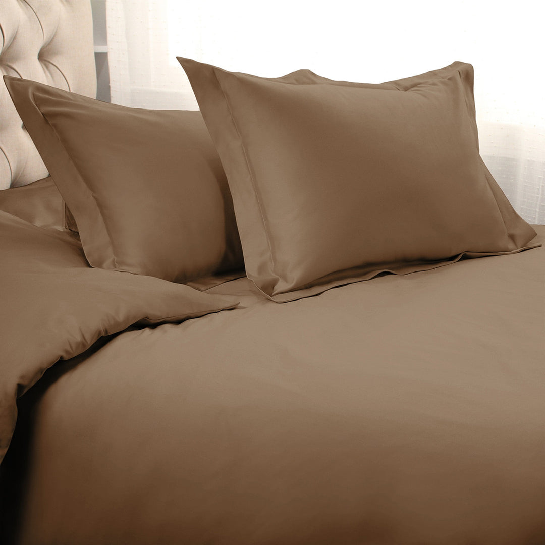 Taupe Queen Cotton Blend 1500 Thread Count Washable Duvet Cover Set