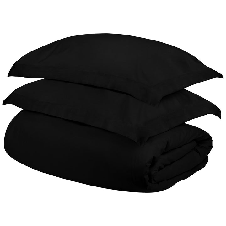 Black King Cotton Blend 300 Thread Count Washable Duvet Cover Set