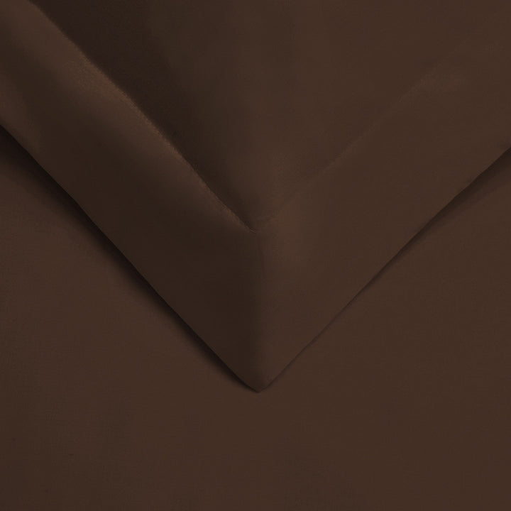 Dark Brown Twin Cotton Blend 300 Thread Count Washable Duvet Cover Set