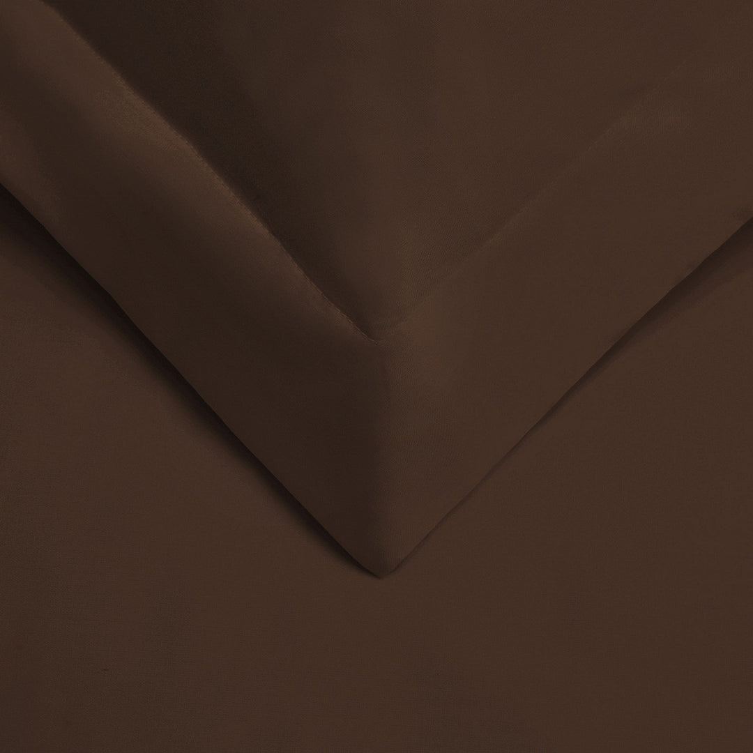 Dark Brown King Cotton Blend 400 Thread Count Washable Duvet Cover Set