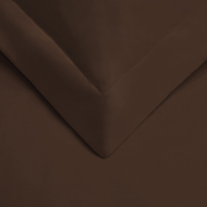 Dark Brown King Cotton Blend 400 Thread Count Washable Duvet Cover Set