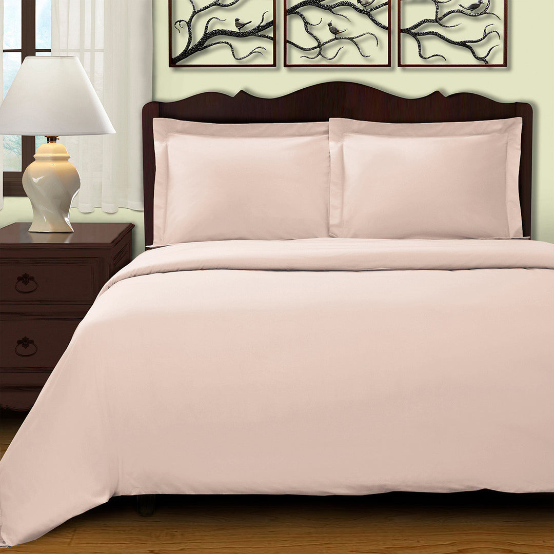 Pink King Cotton Blend 400 Thread Count Washable Duvet Cover Set