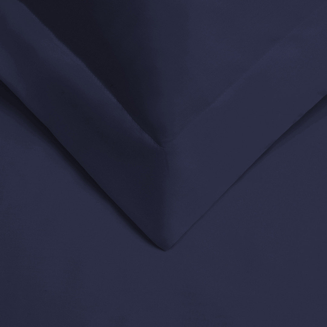 Navy Blue Twin Cotton Blend 400 Thread Count Washable Duvet Cover Set