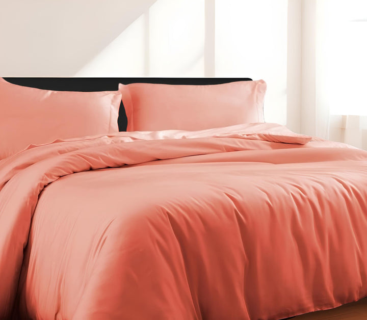 Coral King Cotton Blend 300 Thread Count Washable Duvet Cover Set