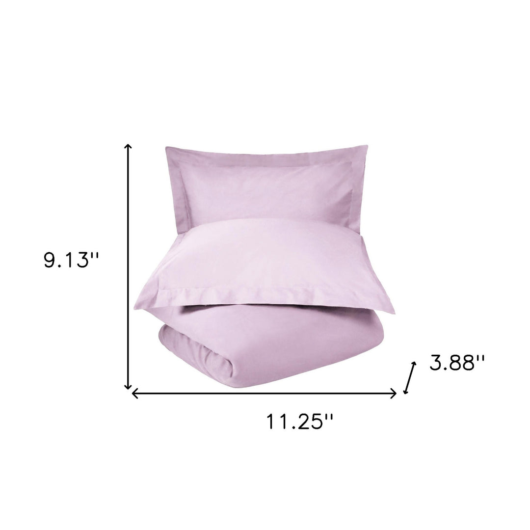 Lilac King 100% Cotton 300 Thread Count Washable Duvet Cover Set