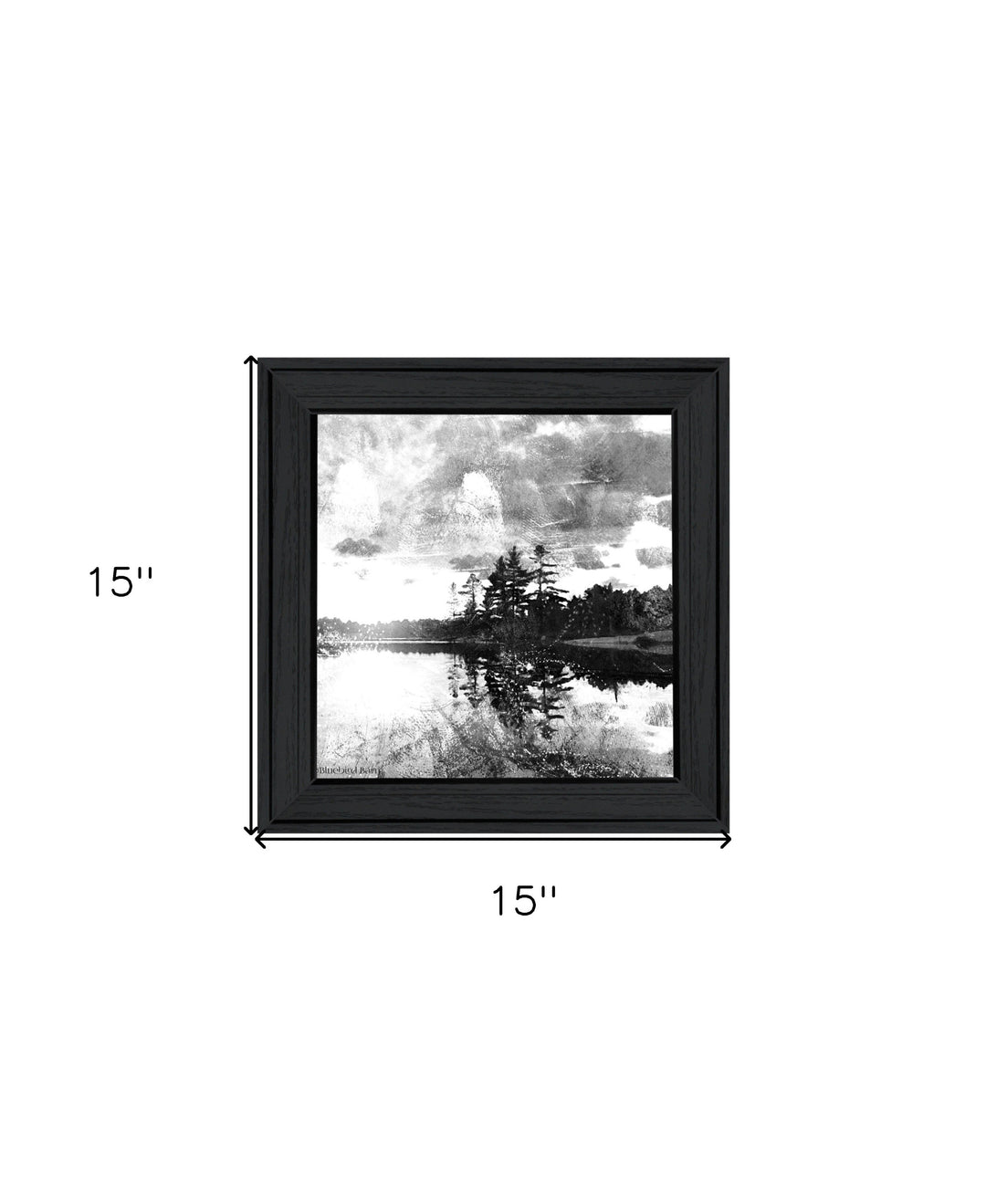 Lakeside Pines Black Framed Print Wall Art