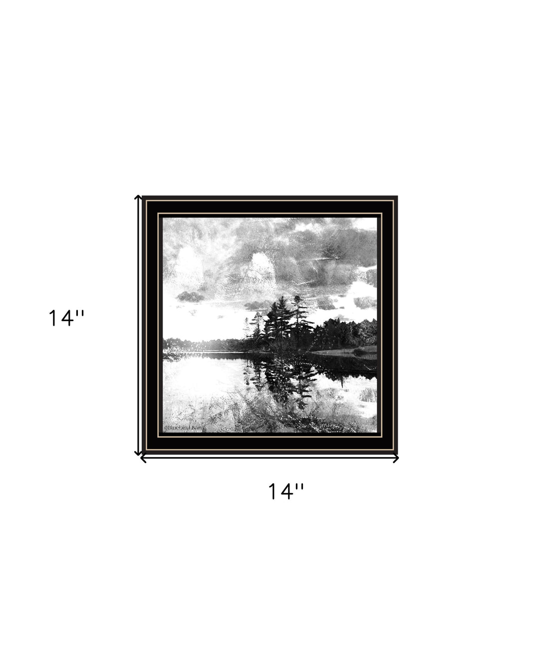 Lakeside Pines Black Framed Print Wall Art