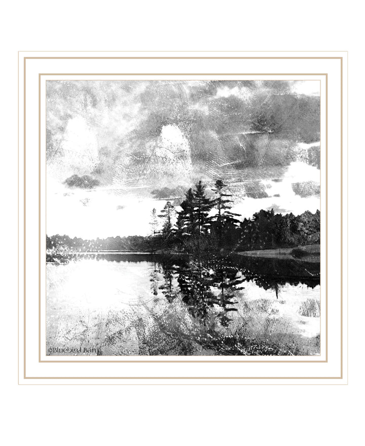 Lakeside Pines Black Framed Print Wall Art