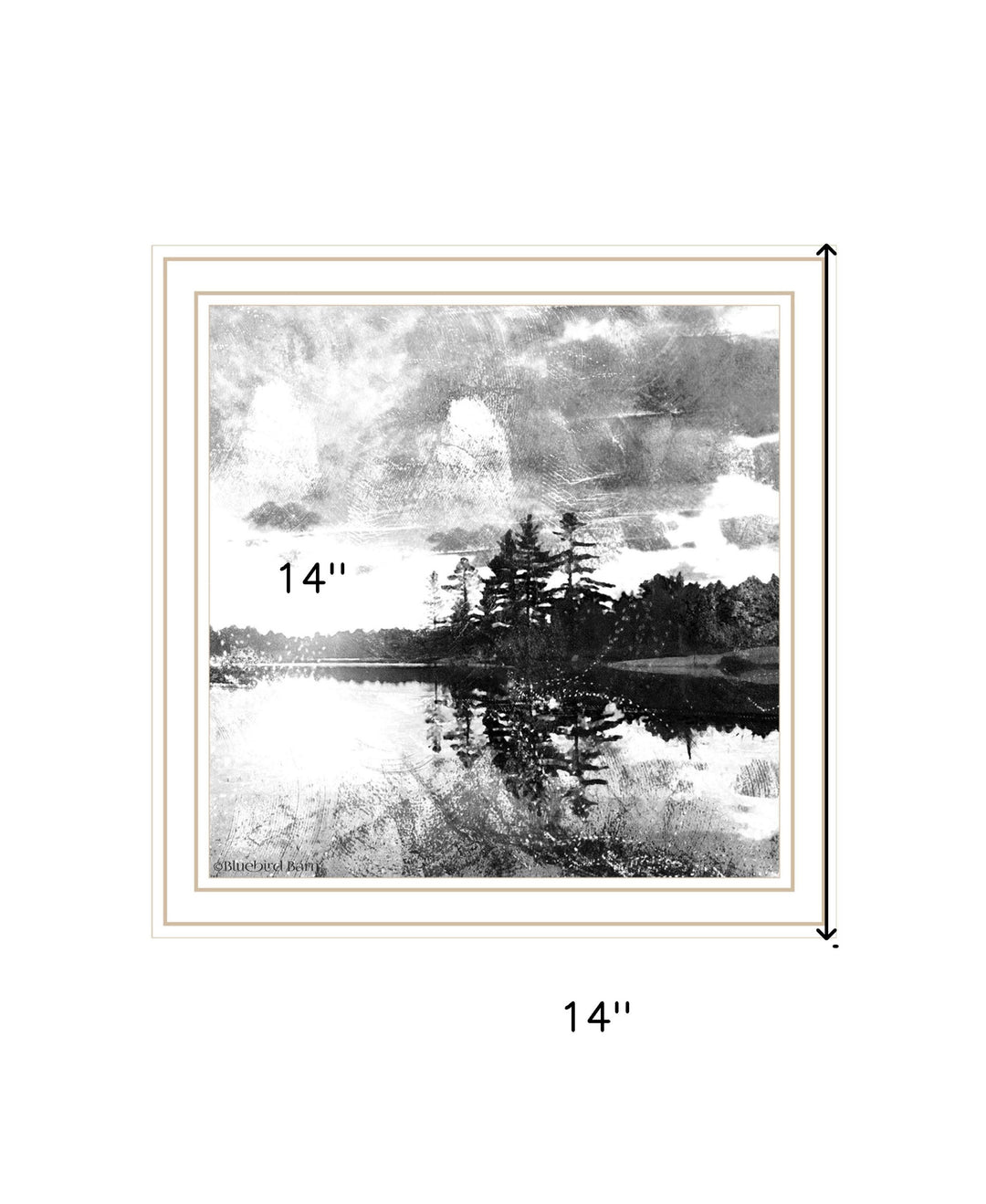 Lakeside Pines Black Framed Print Wall Art