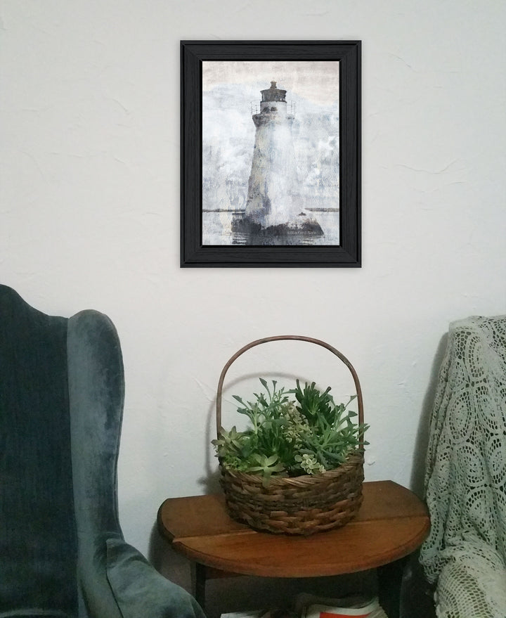 Lighthouse Black Framed Print Wall Art