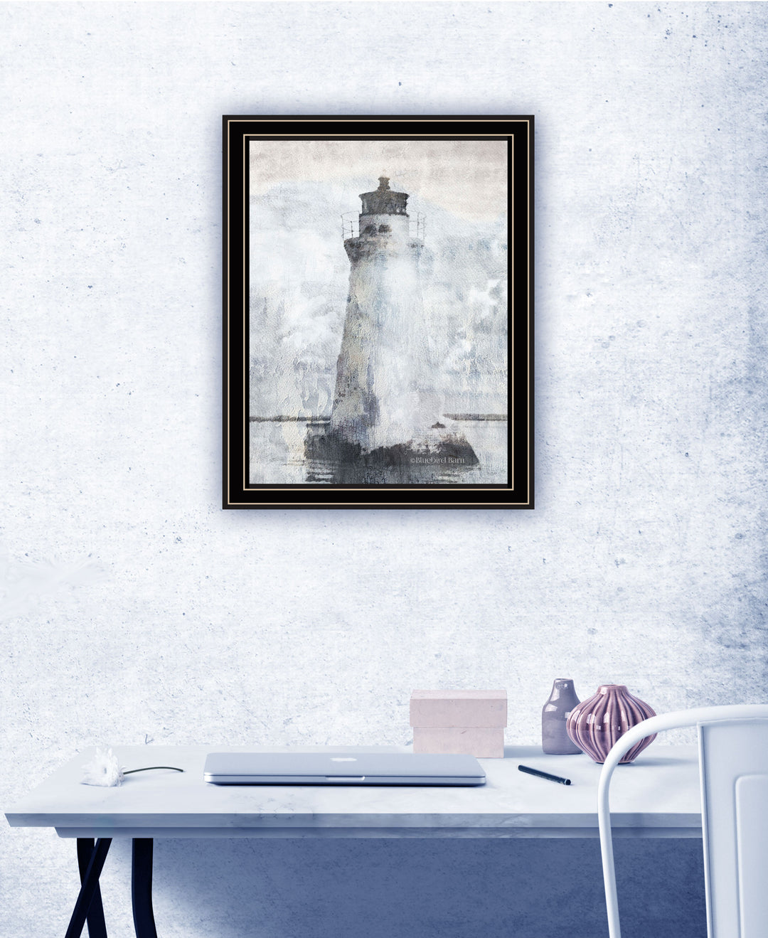 Lighthouse Black Framed Print Wall Art