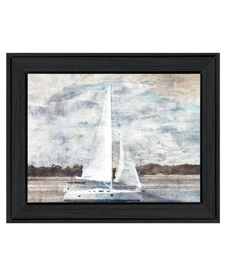 Sailboat on Water Black Framed Print Wall Art