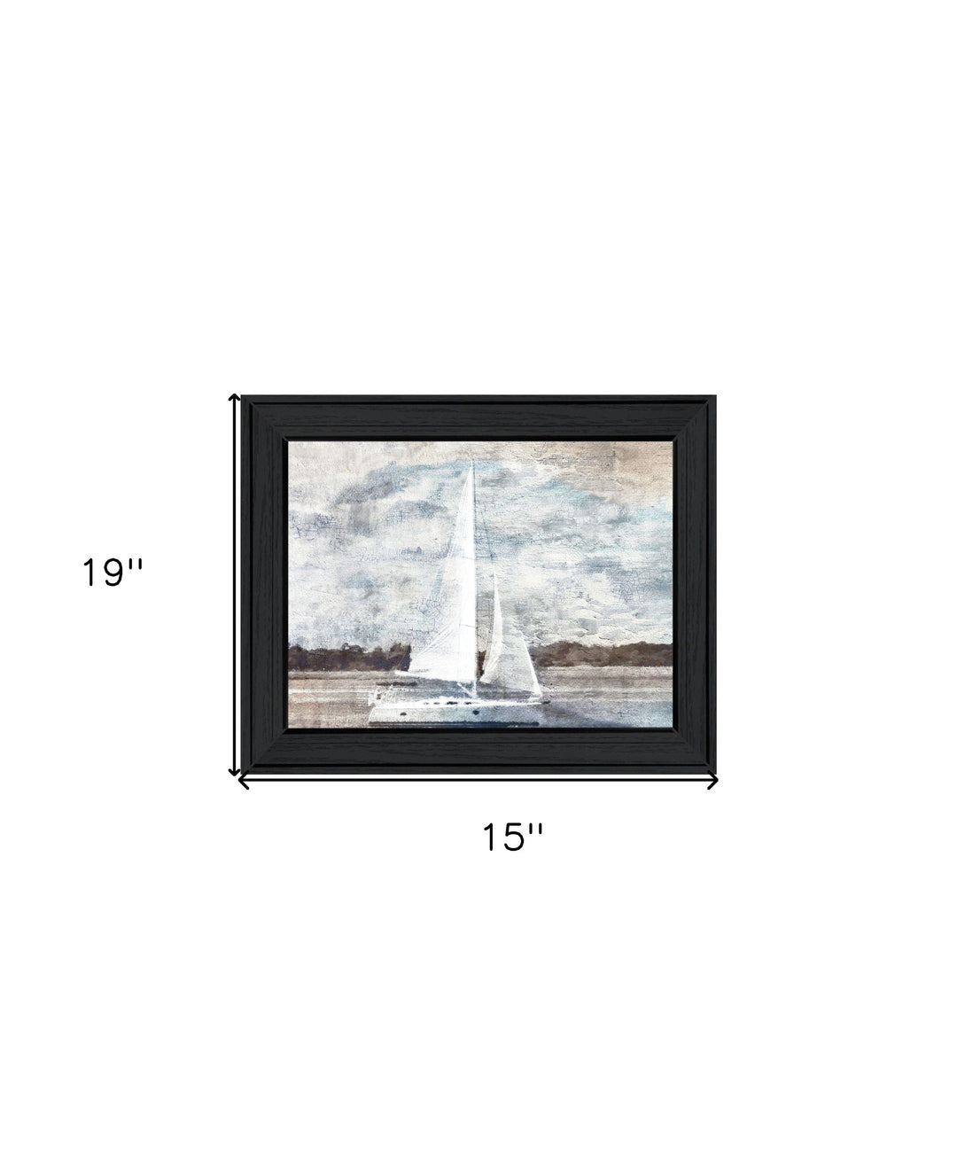 Sailboat on Water Black Framed Print Wall Art