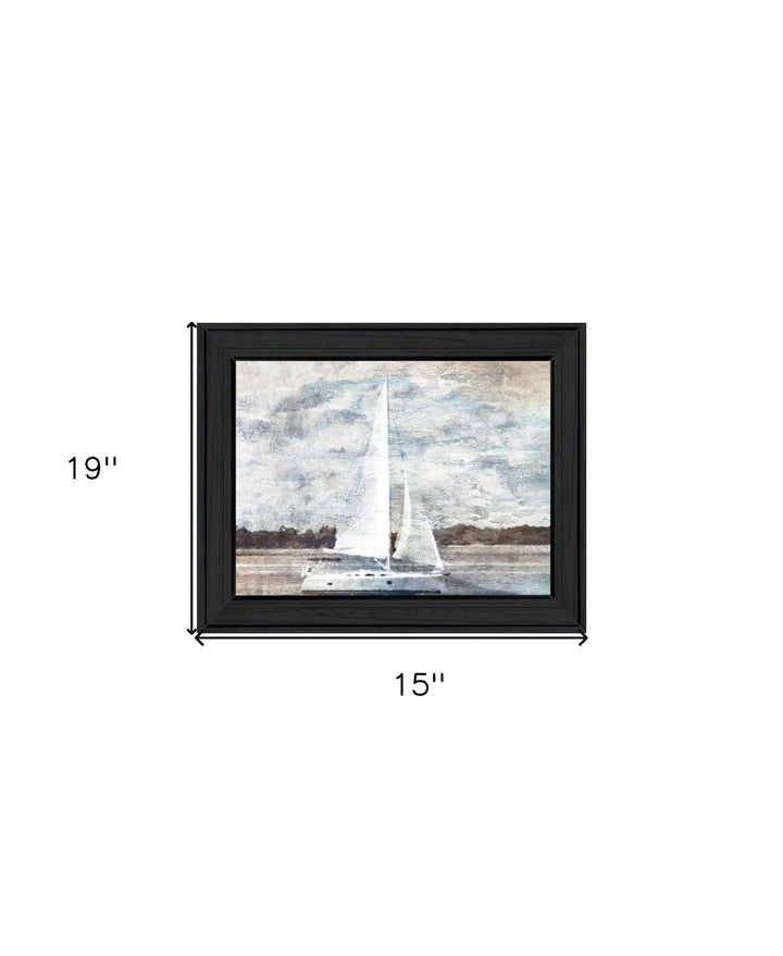 Sailboat on Water Black Framed Print Wall Art