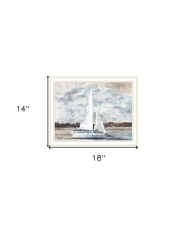 Sailboat on Water White Framed Print Wall Art