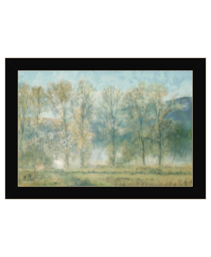 Peaceful Tree Line Black Framed Print Wall Art