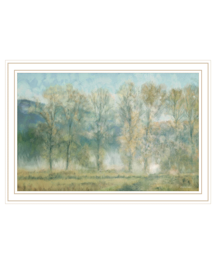 Peaceful Tree Line Black Framed Print Wall Art