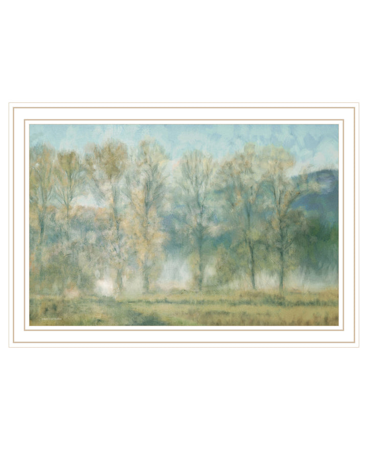 Peaceful Tree Line Black Framed Print Wall Art