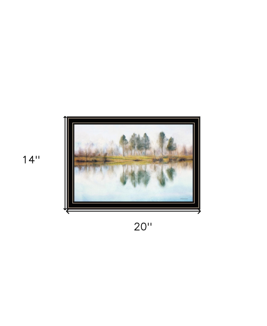 Lake Reflections Black Framed Print Wall Art