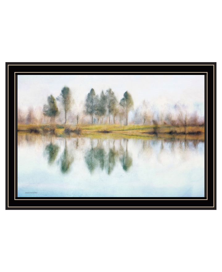 Lake Reflections Black Framed Print Wall Art