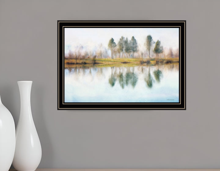 Lake Reflections Black Framed Print Wall Art