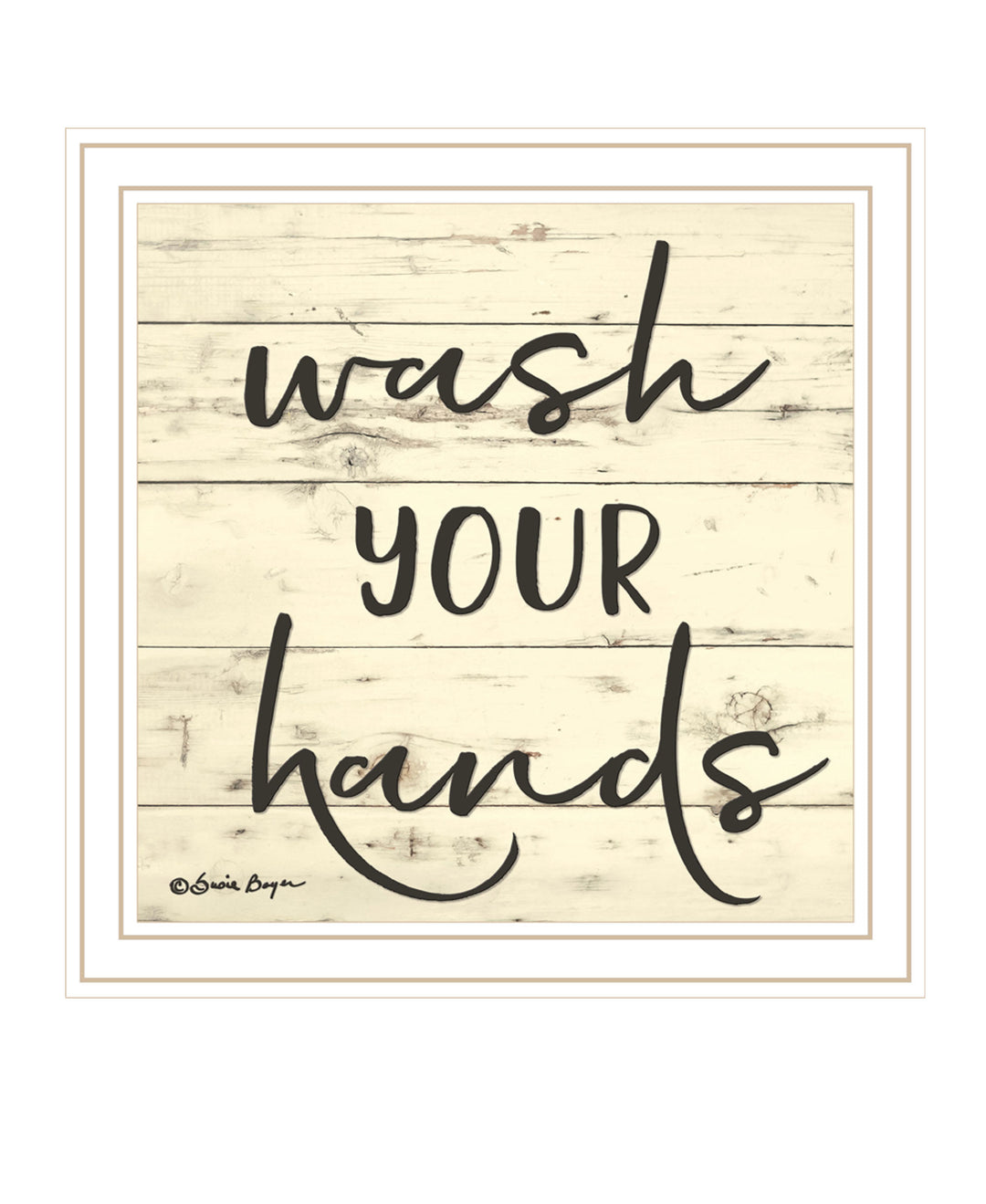 Wash Your Hands Black Framed Print Bathroom Wall Art