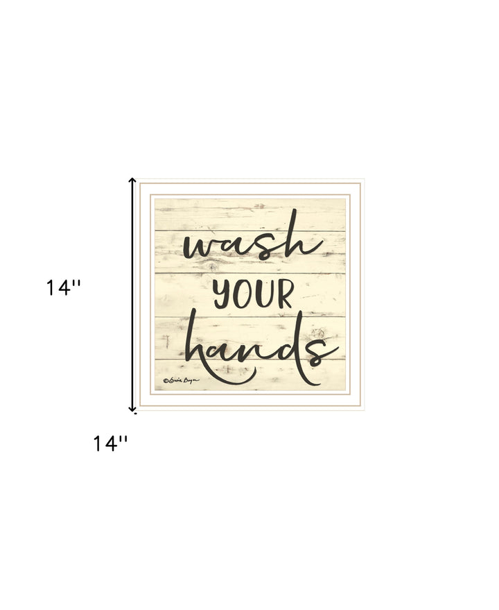 Wash Your Hands Black Framed Print Bathroom Wall Art