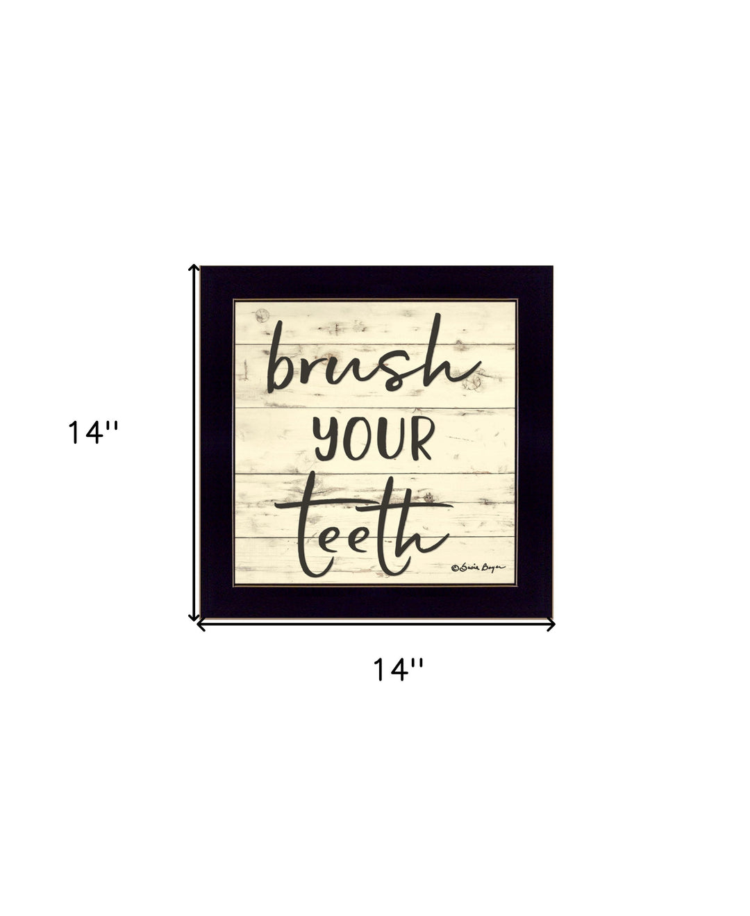 Brush your Teeth Black Framed Print Bathroom Wall Art