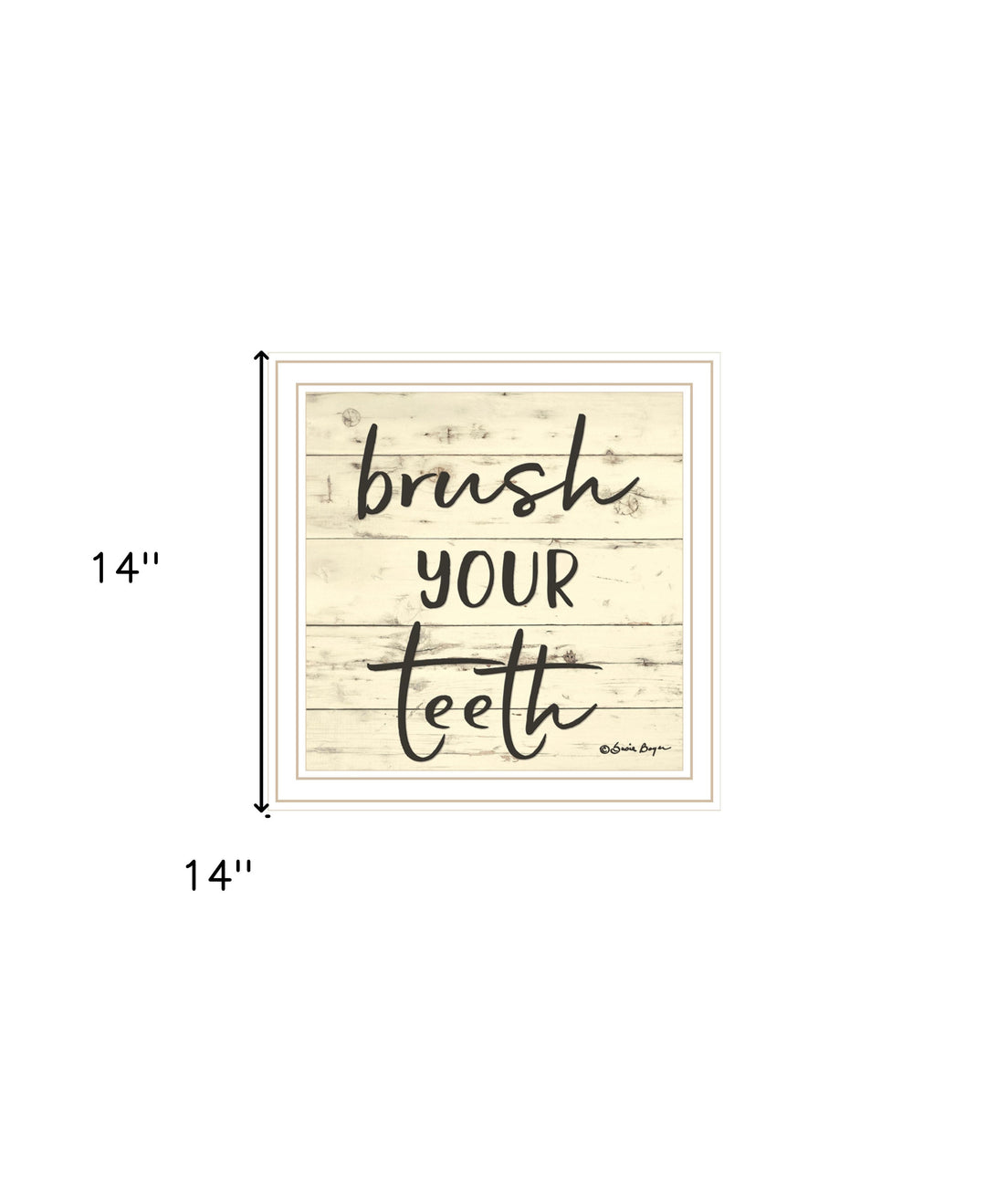 Brush your Teeth Black Framed Print Bathroom Wall Art