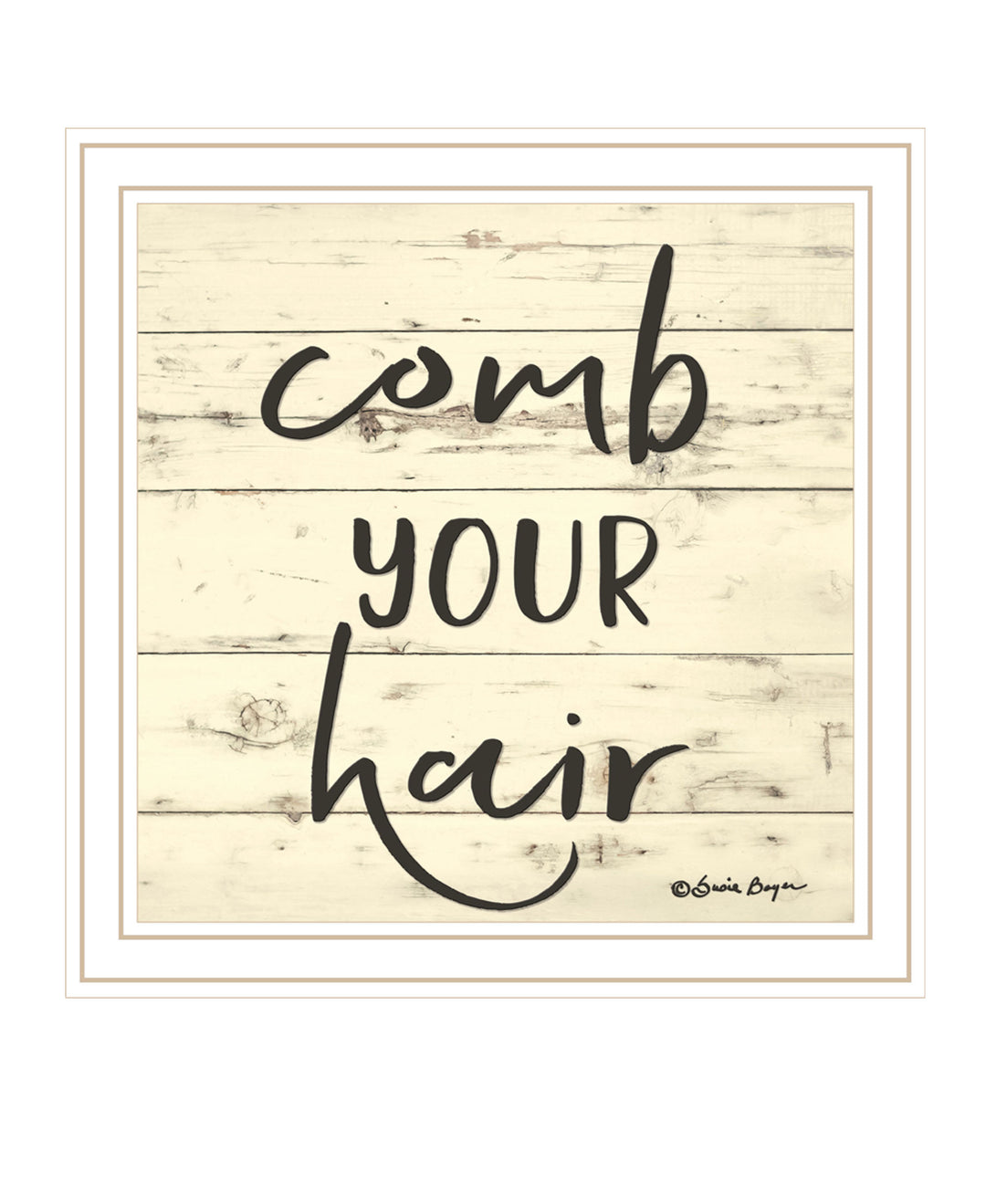 Comb Your Hair Black Framed Print Bathroom Wall Art