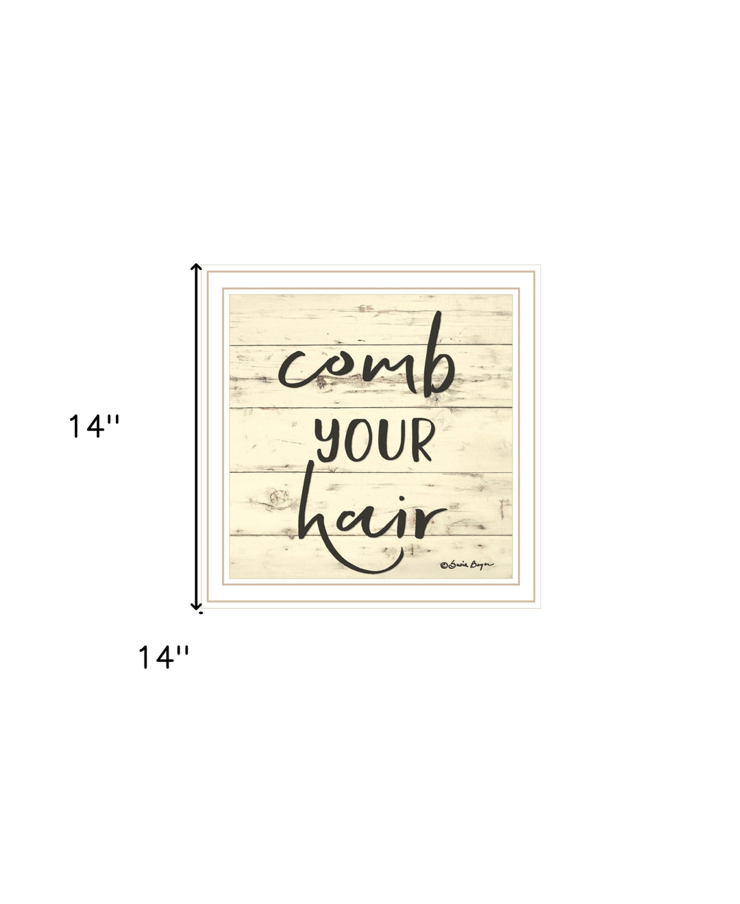 Comb Your Hair Black Framed Print Bathroom Wall Art