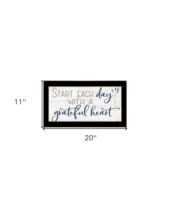 Grateful Heart Black Framed Print Wall Art