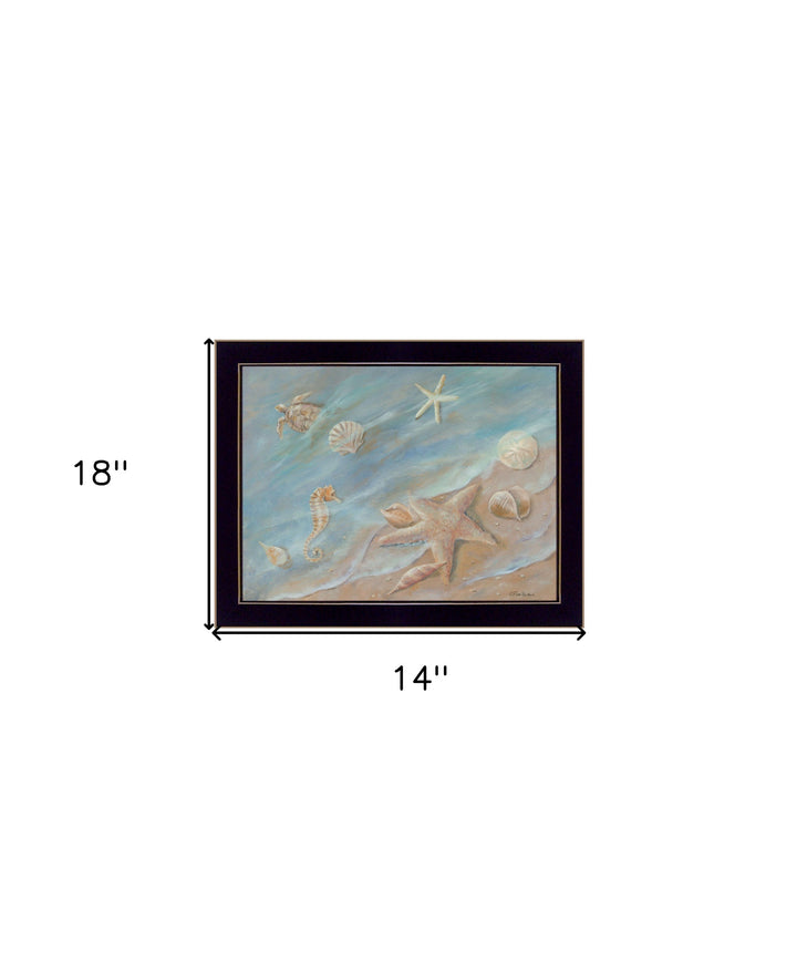 Seashore Star Black Framed Print Wall Art