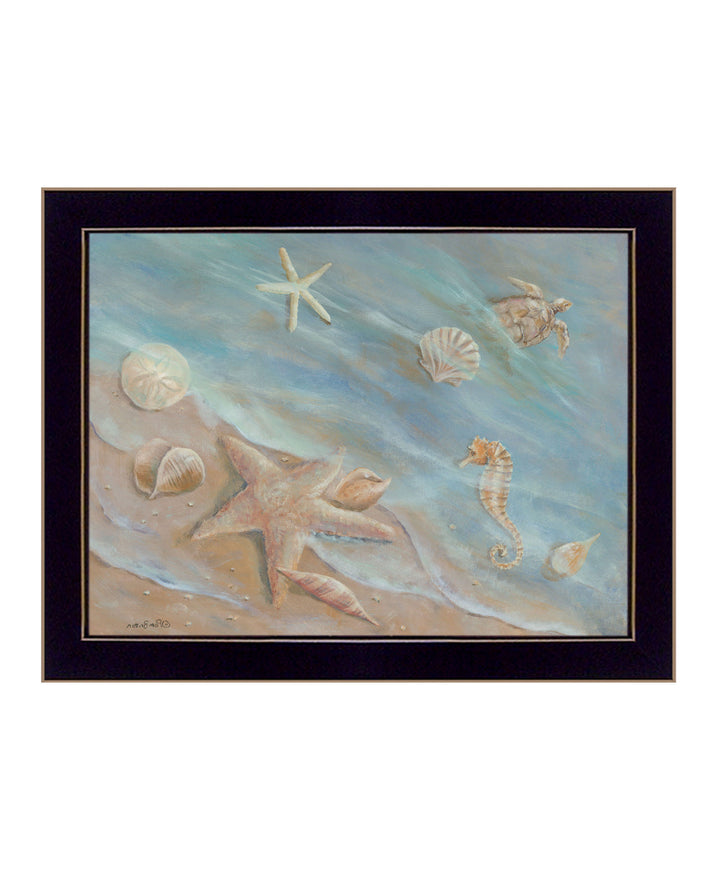 Seashore Star Black Framed Print Wall Art