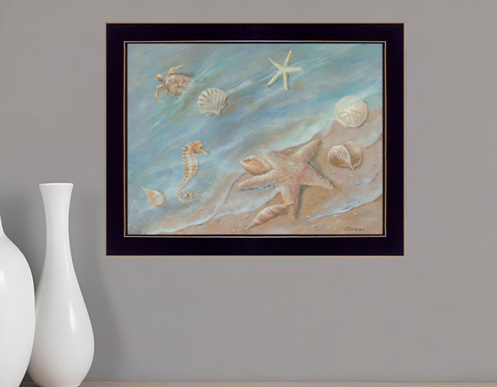 Seashore Star Black Framed Print Wall Art