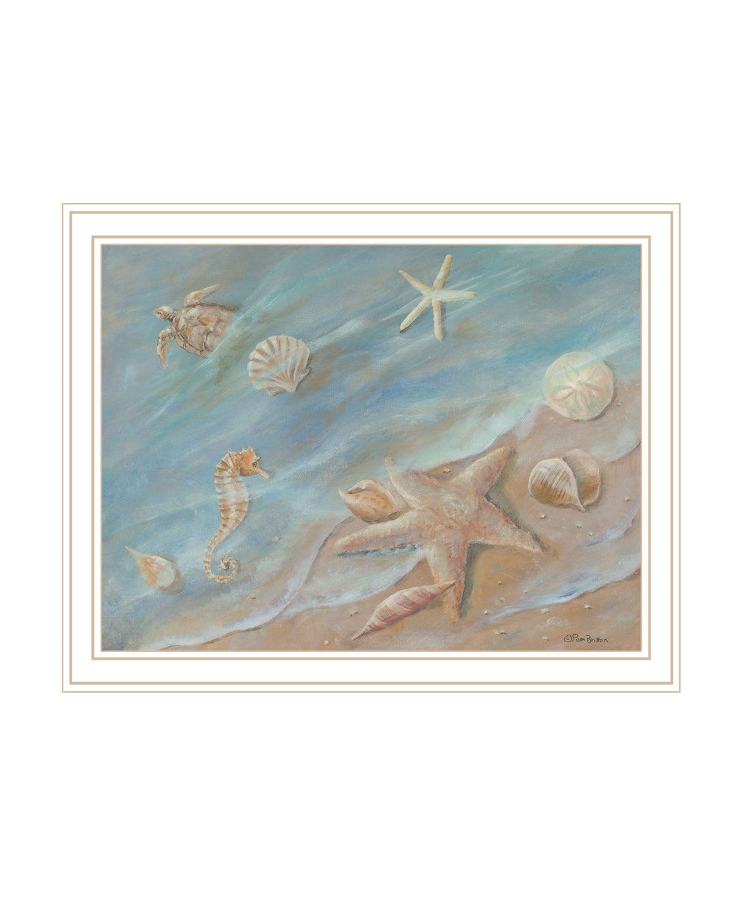 Seashore Star Black Framed Print Wall Art