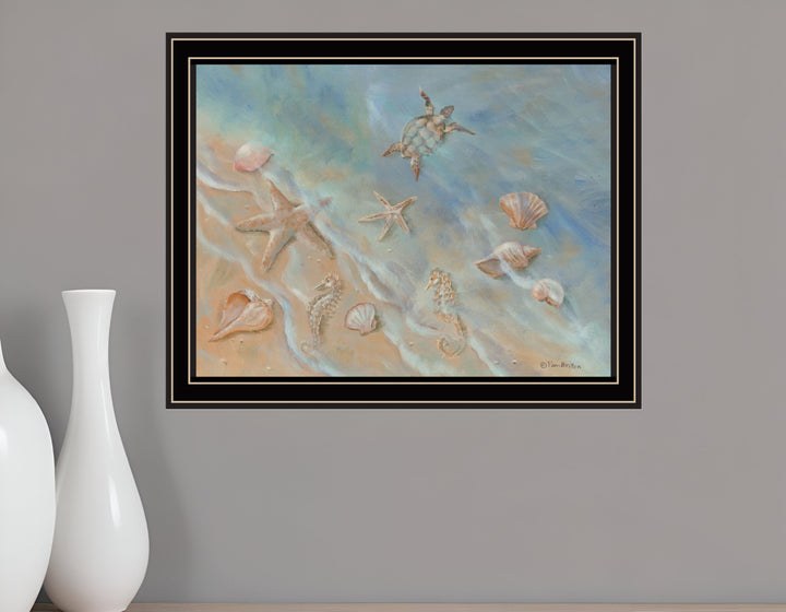 Seashore Star Black Framed Print Wall Art