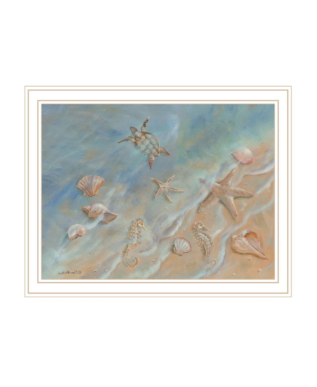 Seashore Star Black Framed Print Wall Art