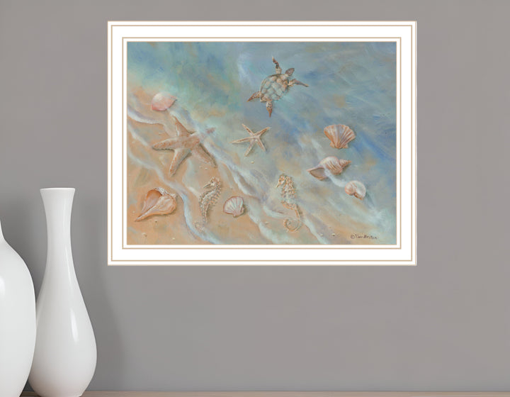 Seashore Star Black Framed Print Wall Art