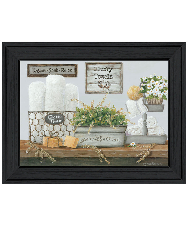 Fluffy Towels Black Framed Print Wall Art