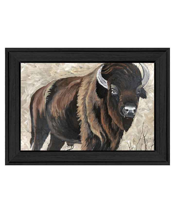 The Boss Bison Only Black Framed Print Wall Art