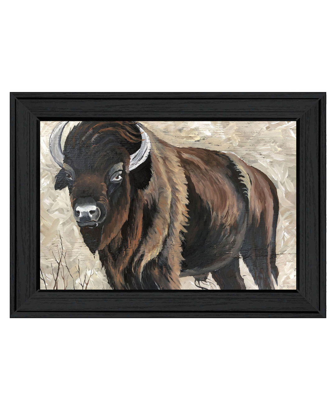 The Boss Bison Only Black Framed Print Wall Art