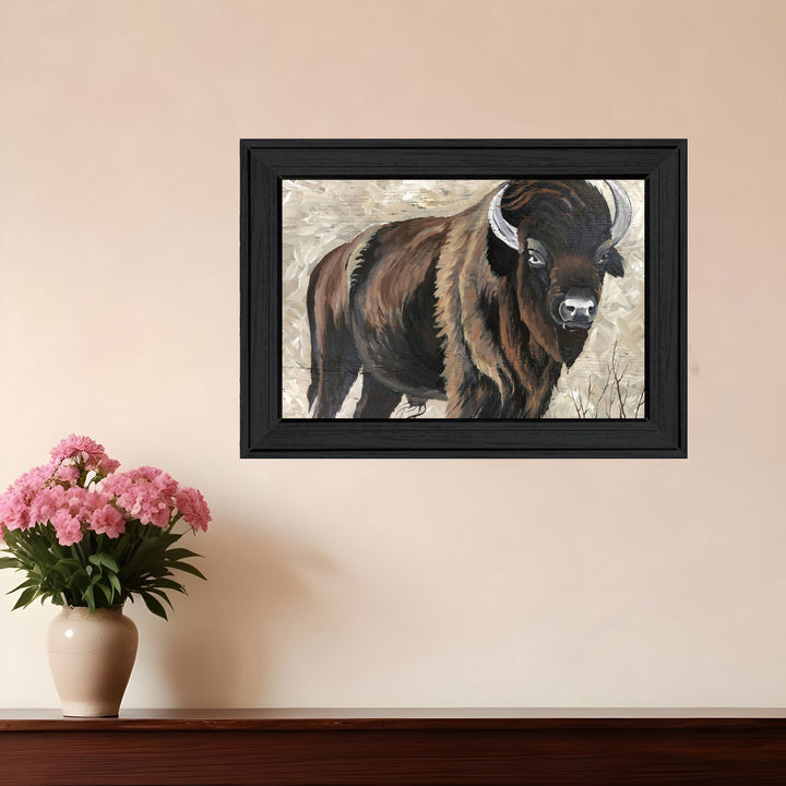 The Boss Bison Only Black Framed Print Wall Art