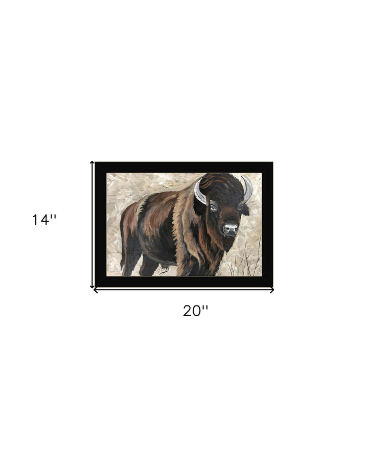 The Boss Bison Only Black Framed Print Wall Art