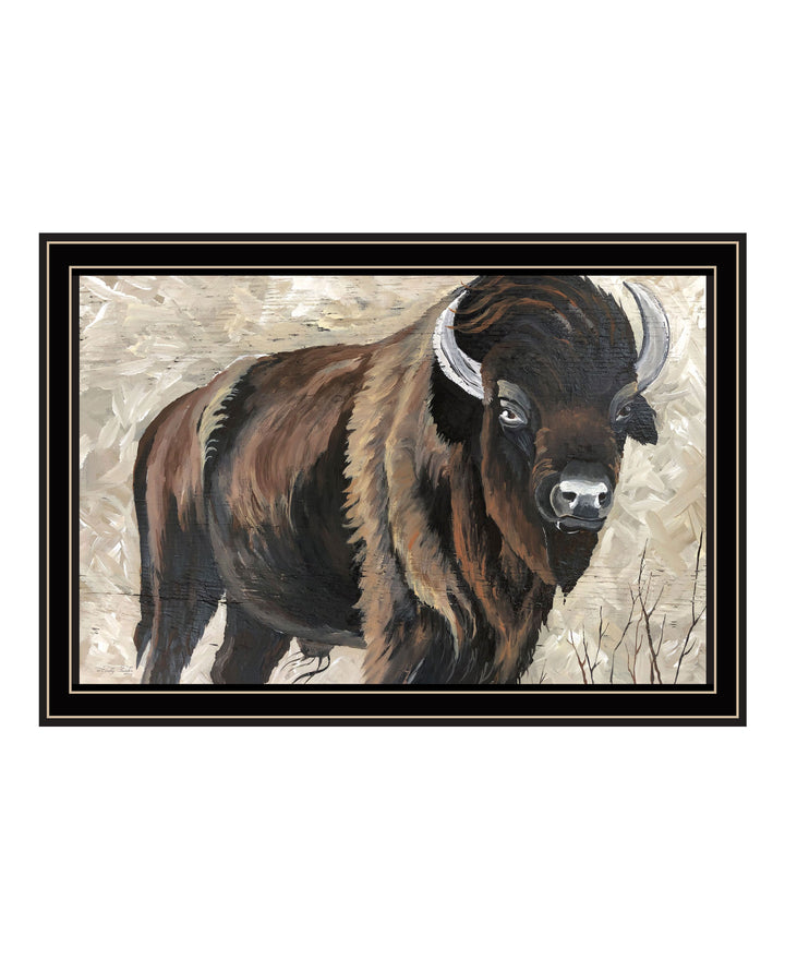 The Boss Bison Only Black Framed Print Wall Art