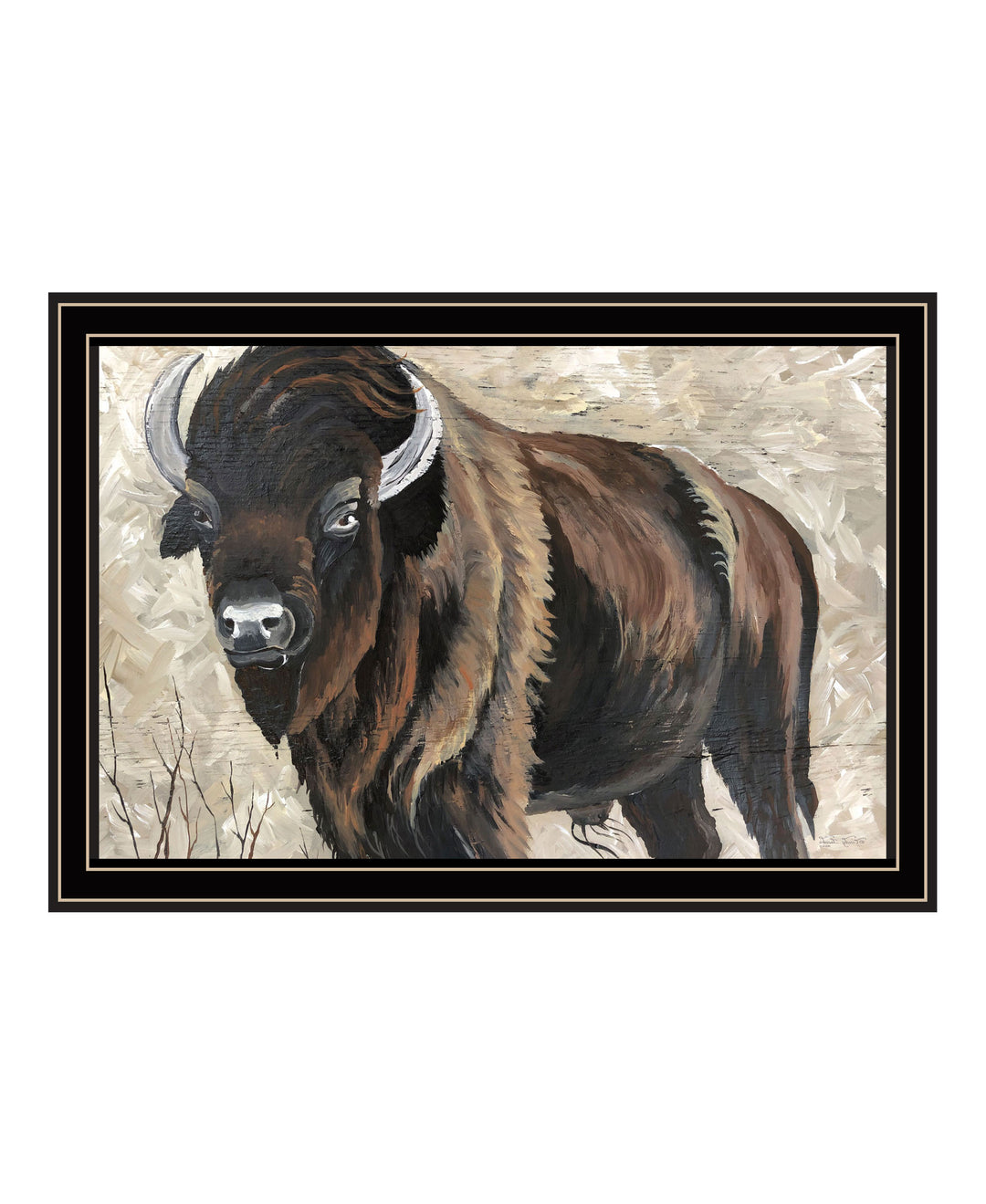 The Boss Bison Only Black Framed Print Wall Art