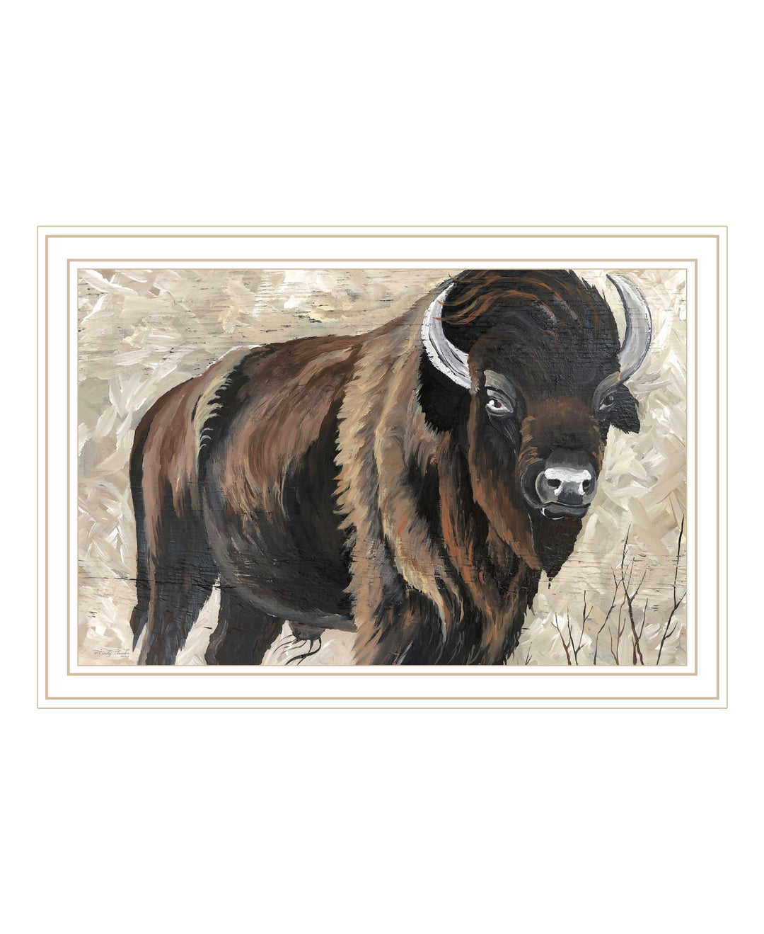 The Boss Bison Only Black Framed Print Wall Art