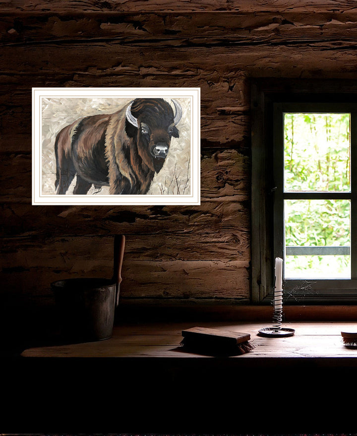 The Boss Bison Only Black Framed Print Wall Art