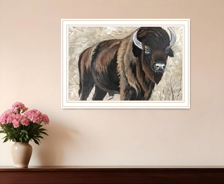 The Boss Bison Only Black Framed Print Wall Art