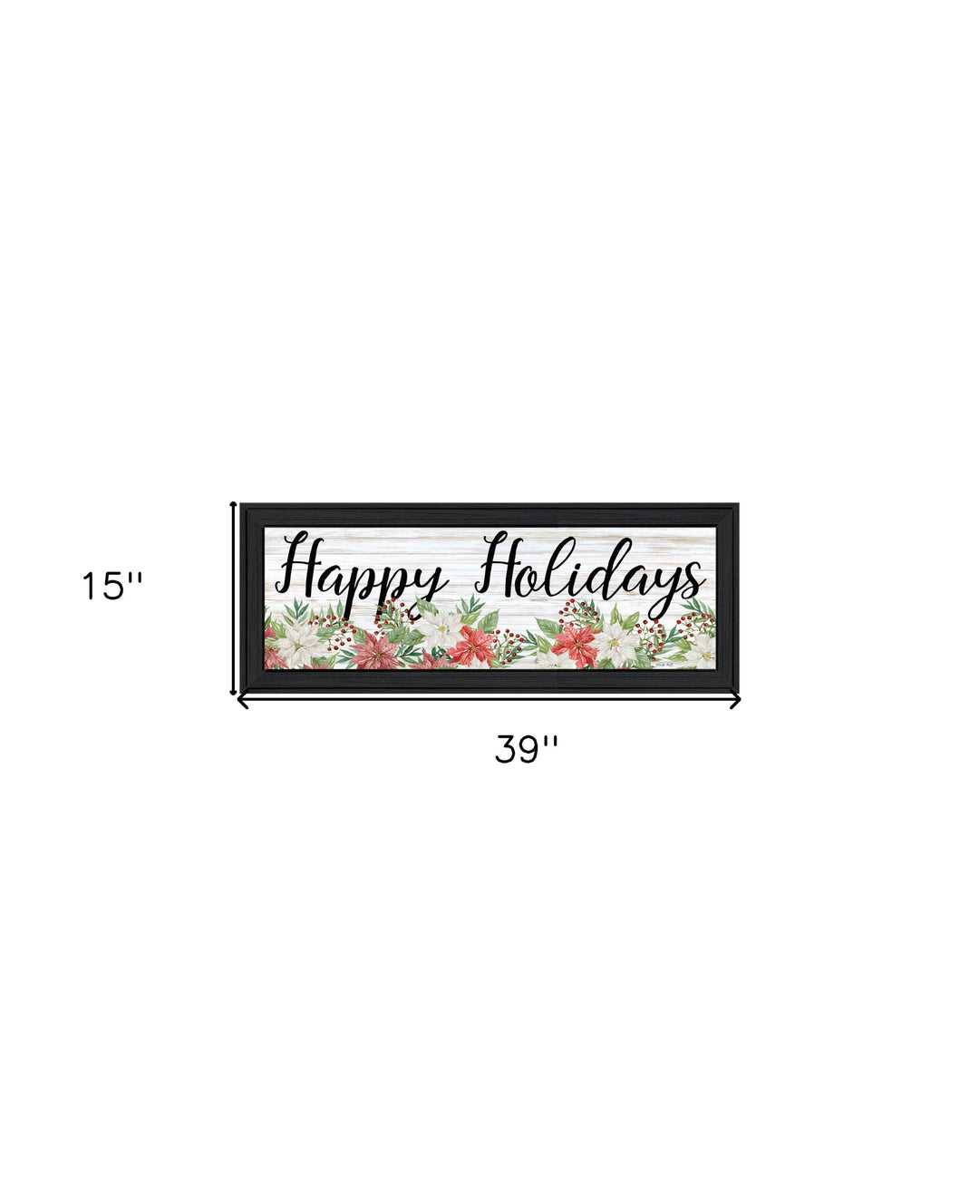 Happy Holiday Black Framed Print Wall Art